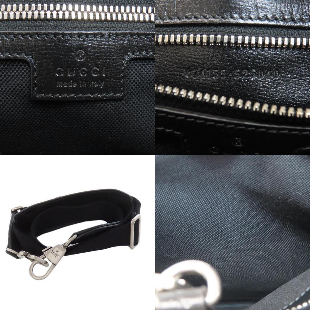 Gucci Interlocking Black Supreme Leather Tote with GG - Picture 6 of 11